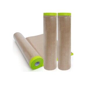 Pre-Taped Masking Paper for Painting - 12 inch x 50 feet Tape and Drape 3 Rolls